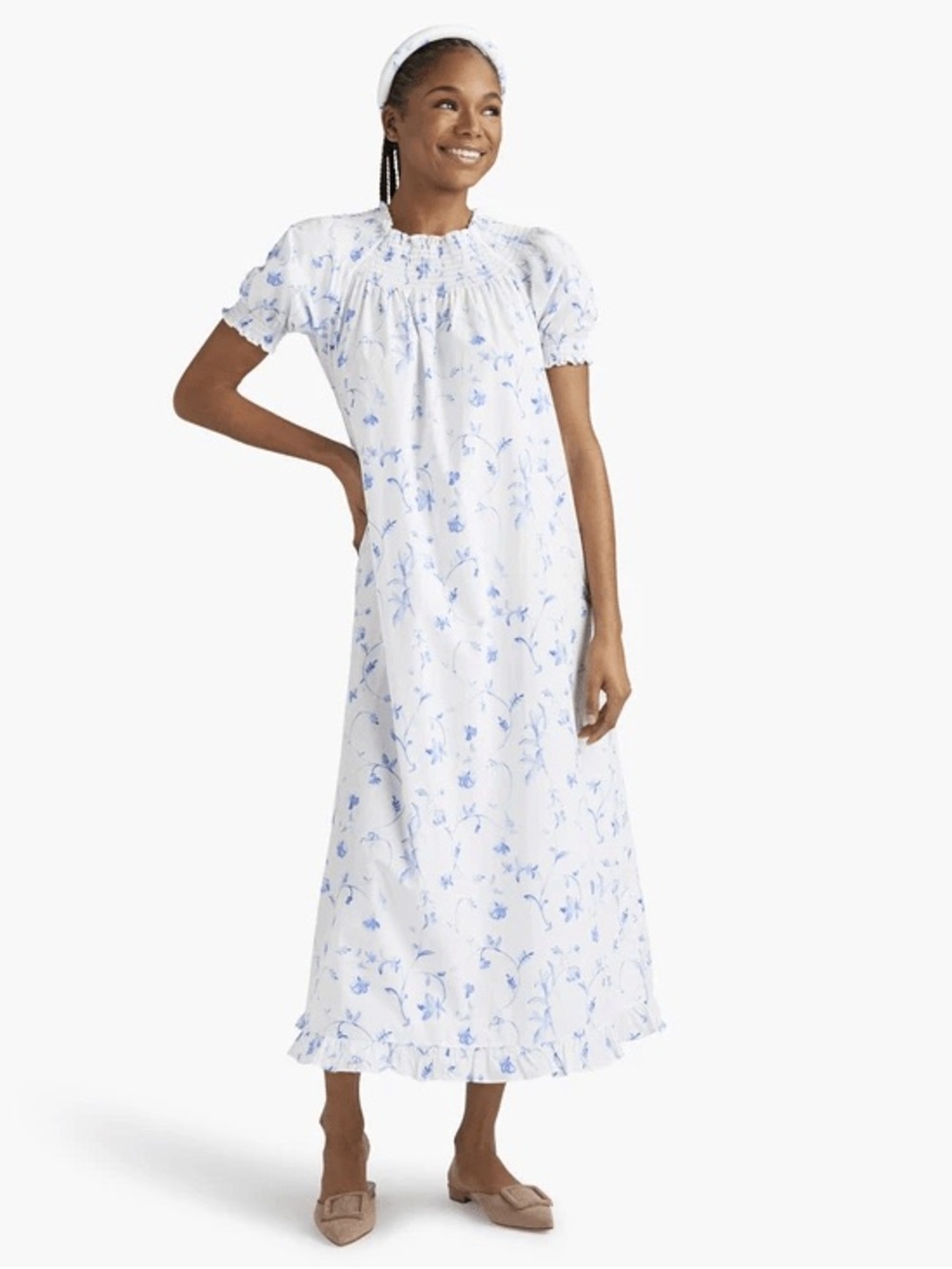Hill House Caroline Nap Dress in Blue Botanical Floral
